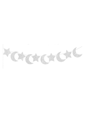 Stars and Moon Silver Banner