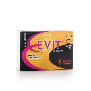 Batterjee Pharma E Vit Natural Anti-Oxidant Capsules 30 Count