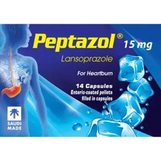 Peptazol 15mg Capsules for Heartburn 14 Count