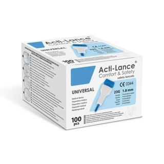 Acti-Lance Comfort & Safety Diabetic Lancets 23G 100 Pieces