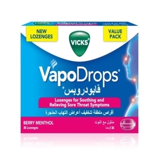 Vicks Berry Menthol VapoDrops Lozenges 36 Count