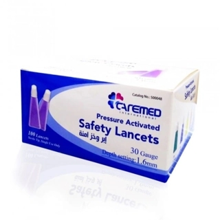 Caremed Safety Lancet 30 Gauge 100 Pieces