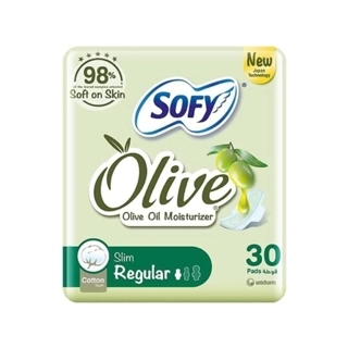 Sofy Olive Slim Pads Regular With Wings 30 Pieces