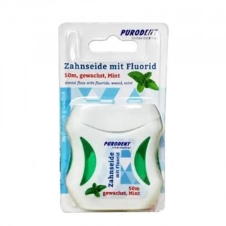 Purodent Mint Waxed Dental Floss 50m