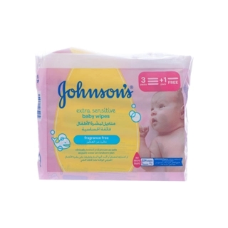 Johnson's Extra Sensitive Baby Wipes Fragrance-Free 4x224 Pieces