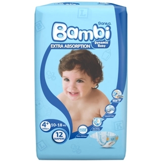 Sanita Bambi Diapers Large 4+ Years 12 Pieces