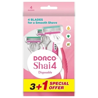 Dorco Shai Disposable Razors with Vitamin E 4 Pieces