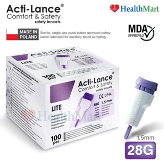 HealthMart Acti-Lance Safety Lancets 28G 100 Pieces