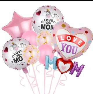 Love You Mom Pink Balloon Set