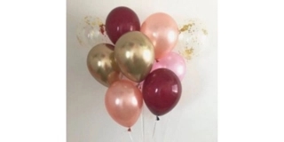 Balloons glitter brugrandy pink and gold