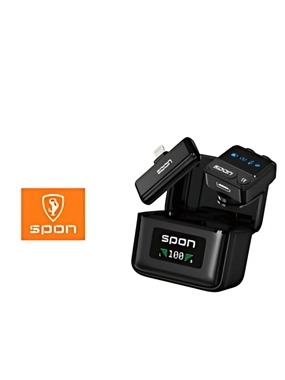 Interview microphone with Type-C input and iPhone input, one or wireless microphones from Spoon