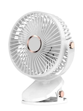 Mini Rechargeable Clip Fan, 5 Adjustable Speeds