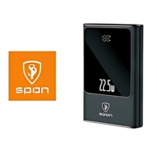 Spoon 10000mAh Portable Charger with Digital Display, 22.5W PD Port + 2 USB Ports