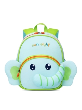 Green elephant-themed children's backpack