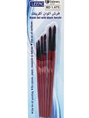 Leeno acrylic color brushes طقم فرش رسم 6حبة