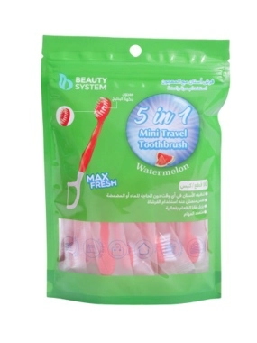 Beauty System Watermelon Flavored Toothbrush, Toothpaste, and Dental Floss - 10 Pieces
