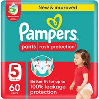 PAMPERS 5 PANTS 12-18KG/60PANTS