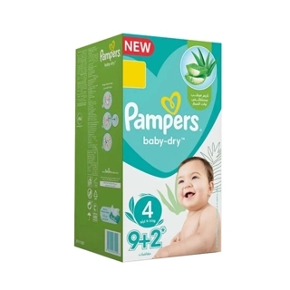 Pampers baby diapers, size (4), small box pack of 11 diapers