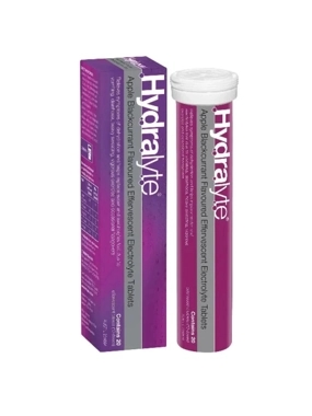 Hydralyte Apple & Blackcurrant Flavored Effervescent Tablets - 20 Tablets