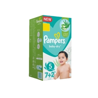 Pampers baby diapers, size (5), small box pack of 9 diapers