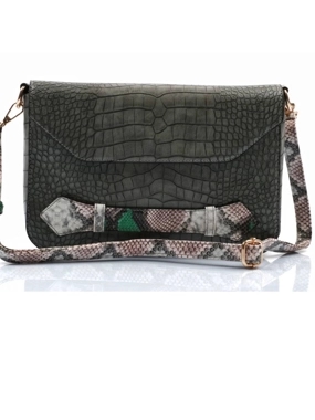 Crocodile Leather Bag - Silver