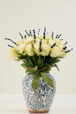 Lavender Cream Harmony - Porclain Vase