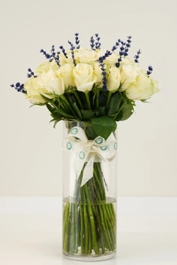 Lavender Cream Harmony - Glass Vase