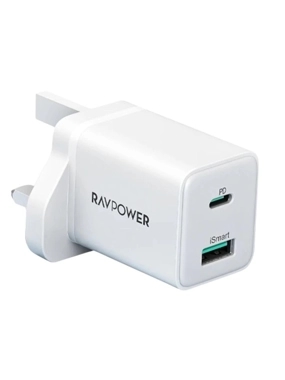 RAVPower 20W Wall Charger with Type-C and USB Port -