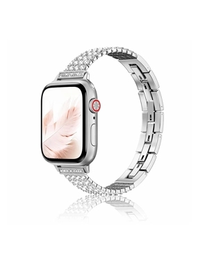 Shiny silver watch strap