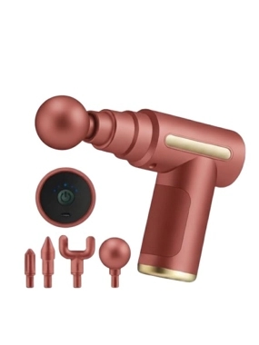 Massage Gun from MHB with four heads, 25 watts, Red color