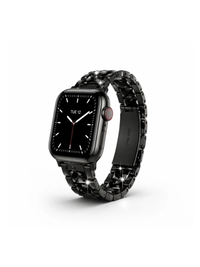 Elegant black marble watch strap 45