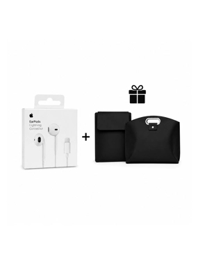 Original Apple Lightning EarPods, with a laptop bag and iPad case included as a gift.