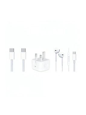 Original Apple Type-C 3-in-1 Package: Charger, Cable, and Headphones