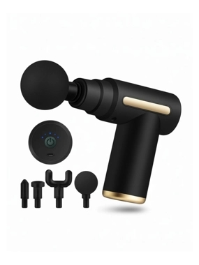 Massage Gun from MHB with four heads, 25 watts, black color