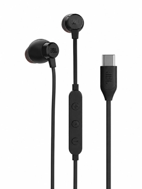 JBL Tune 305C USB-C Wired Earphones – Black