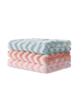 Wavy Double-sided Coral Velvet Hand Towels (3 pcs)