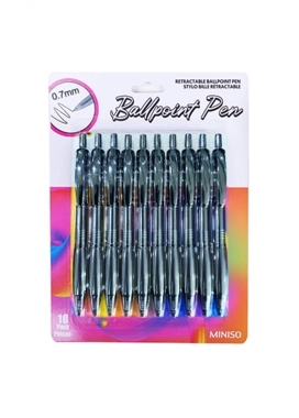 Retractable Gel Pen (10 Pack, Black)