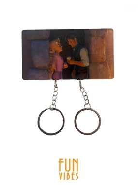 Rogen and Rapunzel keychains