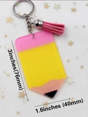 Keychain pencil shape back to school