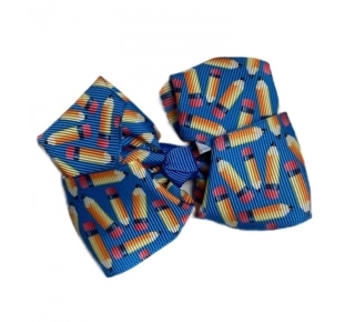 Blue hair bow with pincles