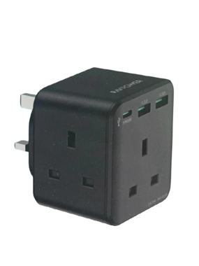 RAVPower Pioneer 3-Port Wall Charger with 2 USB Ports and 1 Type-C PD 20W Mini - Black