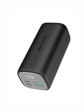 RAVPower 14,000mAh 30W Portable Charger with 2 Type-C Ports and USB Port - Black