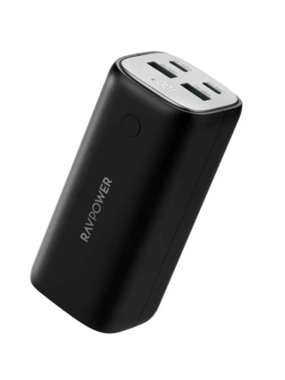 RAVPower 70W 20,000mAh Portable Charger with 2 USB-C & 2 USB-A Ports - Black