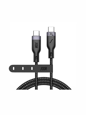 JODA - 60W Type C to Type C Nylon Cable 1m - Black