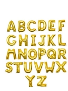 Gold letter helium balloon