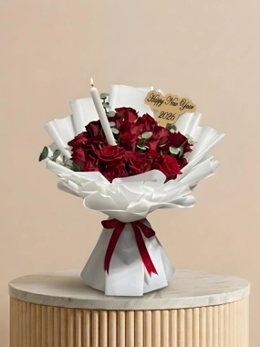 Red New Year's bouquet