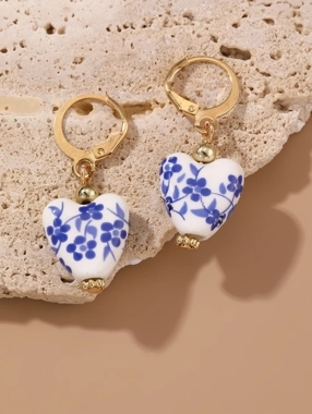 Take Two Heart Pendant Dangle Earrings