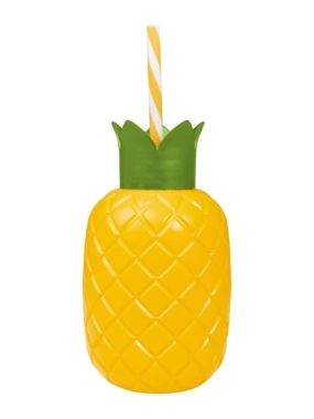 Solmazer Pineapple Shaped Water Bottle with Straw - 720ml