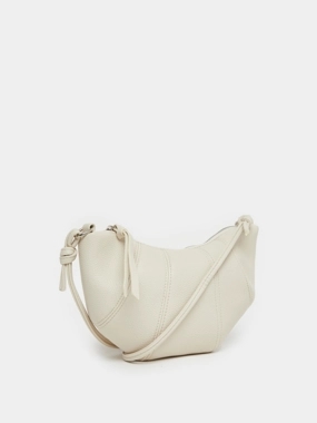 Styli White Plain Shoulder Bag with Zip Closure