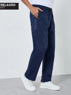 Styli Men Navy Blue Relaxed Fit Joggers